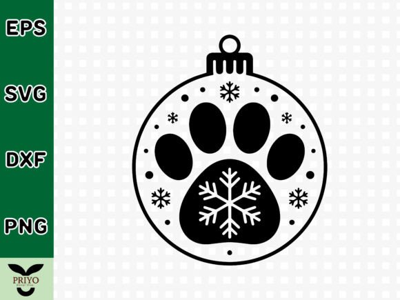 Christmas Paw Print Ornament: A Versatile Craft Graphic