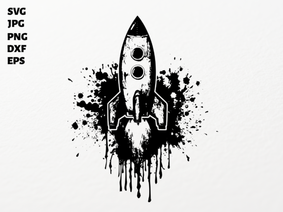 Grunge Rocket SVG Space Clipart: Crafts Graphics Review