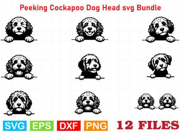 Peeking Cockapoo Dog Head Svg Bundle – Graphics & Crafts