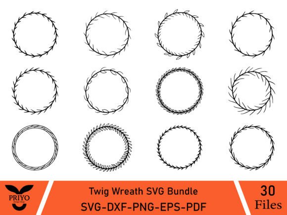 Twig Wreath SVG Bundle: A Versatile Graphic Asset for Crafts